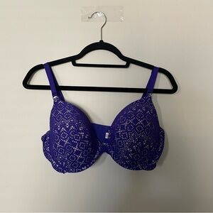 Victoria's Secret Purple and Nude Lace Lined Perfect Coverage Bra